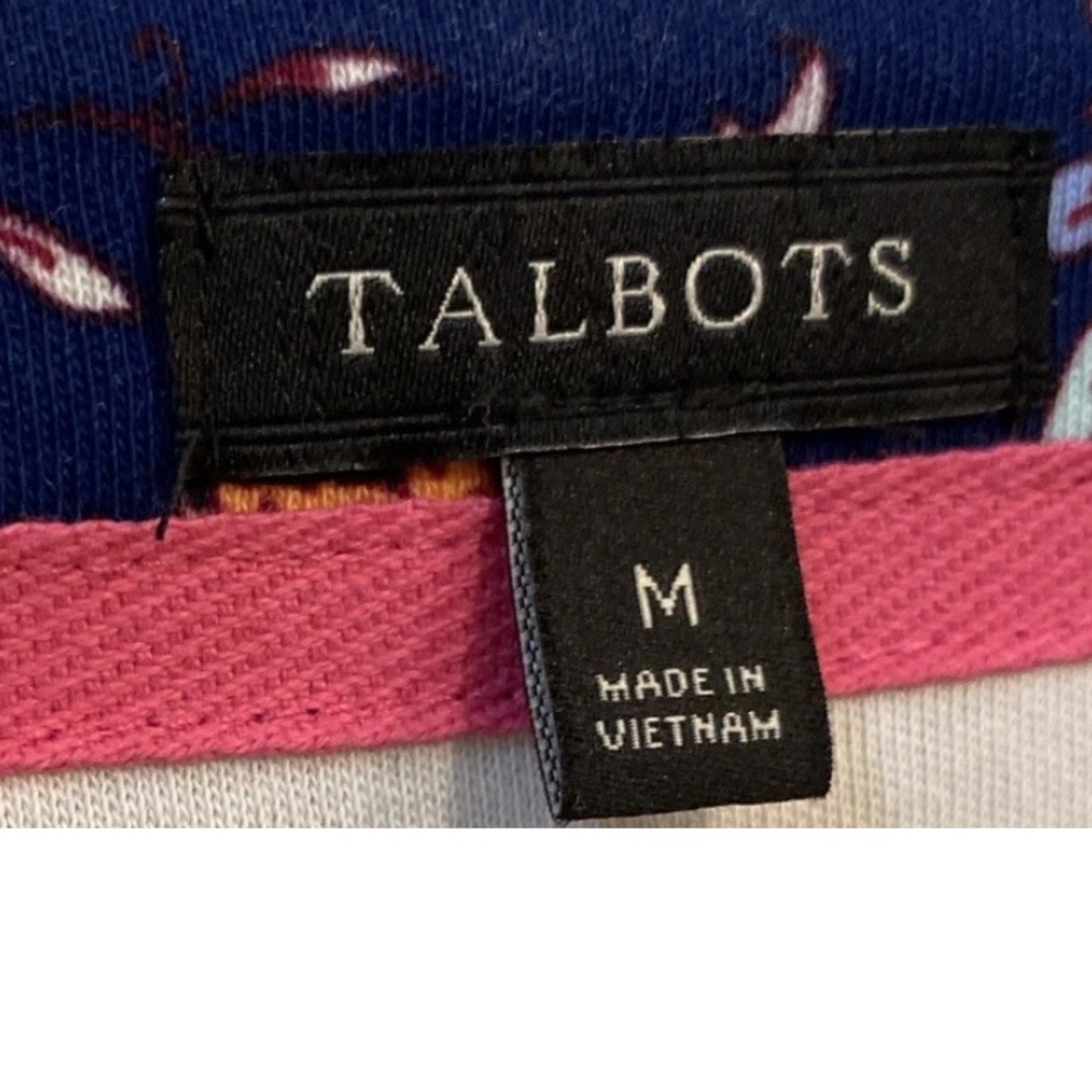 Talbots Navy Blue Paisley Jersey Shift Dress Medium - Picture 6 of 9